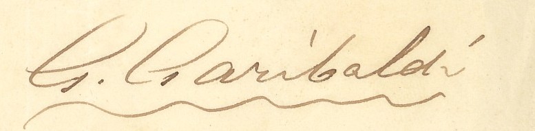 firma di G. Garibaldi