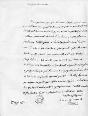 ingrandisce in nuova finestra l'immagine della lettera di M. Canale a E. Celesia del 27 agosto del 1847
