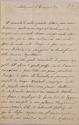 ingrandisce in nuova finestra immagine della lettera di G. Pepe a Revere, Malghera 6.05.1849 (c.1r)