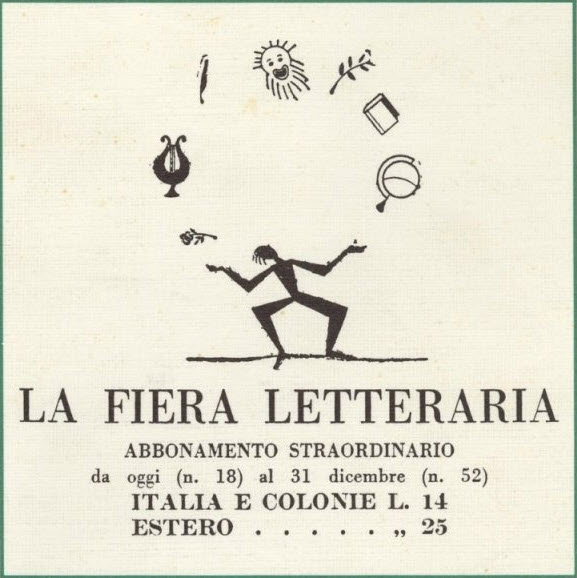 un numero della rivista fiera letteraria conservato alla biblioteca universitaria di genova