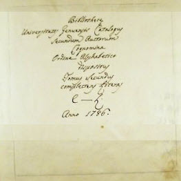 Incipit di uno dei volumi del catalogo oderico della biblioteca universitaria di genova