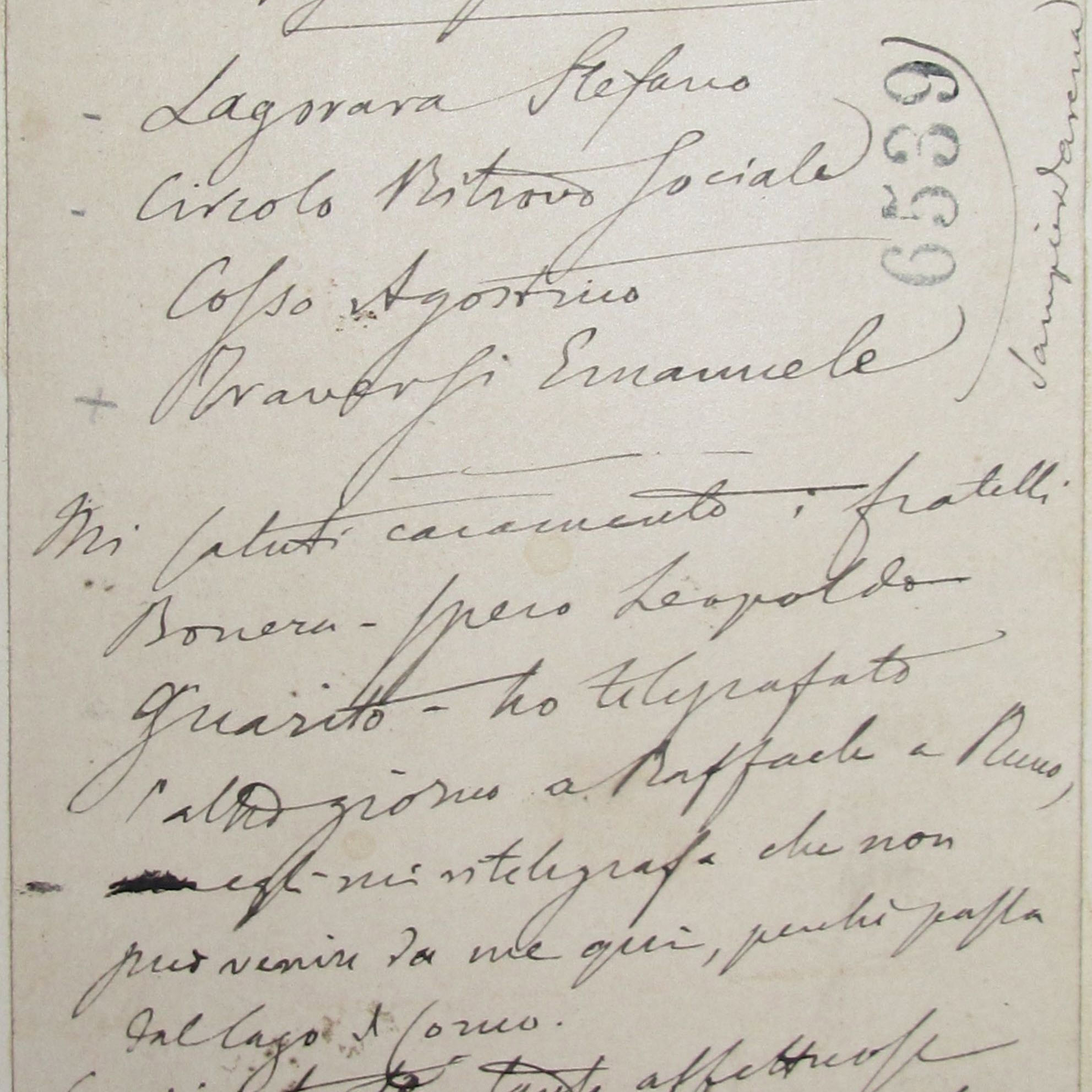 particolare di un documento del fondo autografi della biblioteca univeristaria di genova