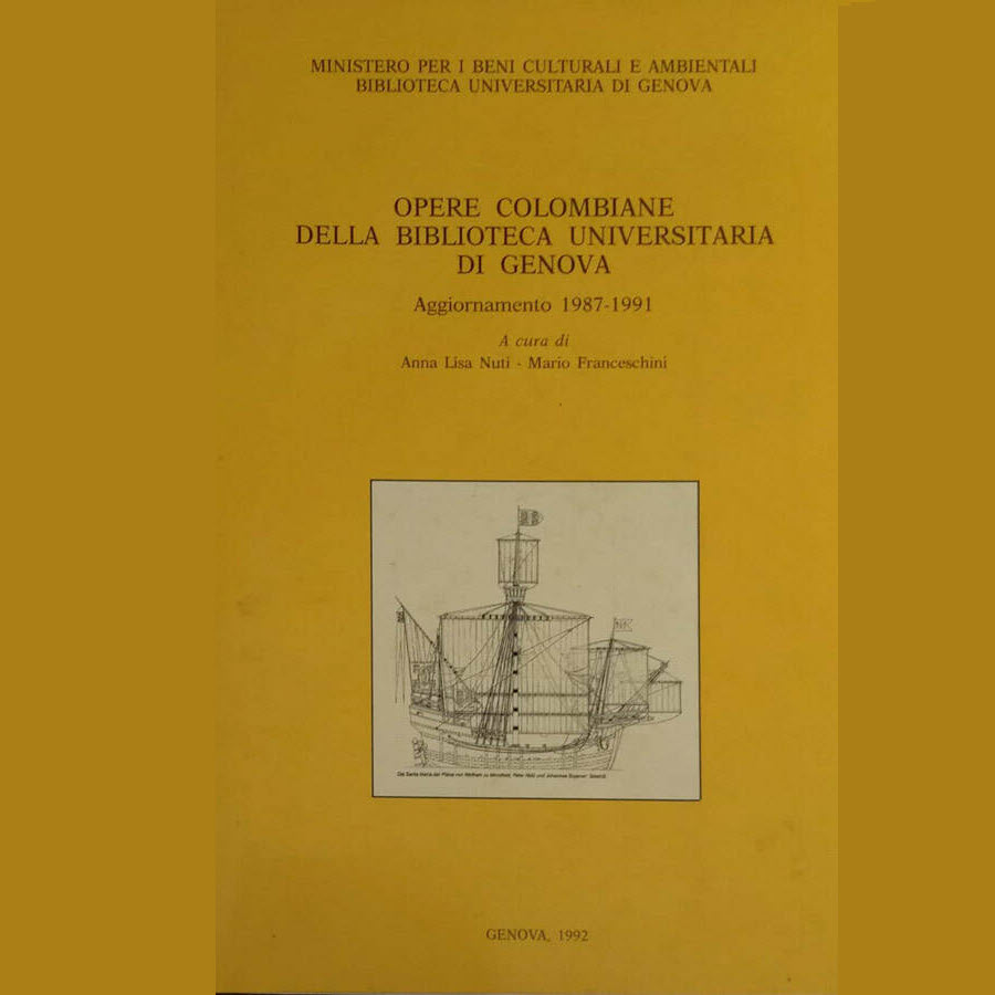 copertina della pubblicazione Opere Colombiane della Biblioteca Universitaria di Genova. Aggiornamento 1987-1991