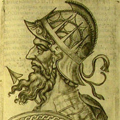 particolare del repertorio cavalieri con il ritratto di federico II