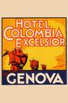 manifesto pubblicitario del'hotel colombia di genova, sede della biblioteca univeristaria