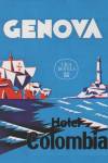 Manifesto pubblicitario dell'hotel colombia, sede della biblioteca univeristaria di genova