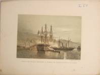 STAMPE I.65  C. Perrin Editore Torino  Attacco del vascello napoletano Il Monarca dal Tuckery, nel porto di Castellamare