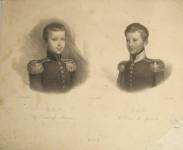 STAMPE II.7  F. Gonin dis.  Cav. Ferd. Cavalleri dip. dal vero  Lit. di D. Festa Torino  S.A.R. Il Duca di Savoia - S.A.R. Il Duca di Genova  1831