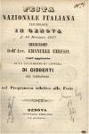 E. CELESIA, Festa Nazionale Italiana celebrata in Genova il 10 Dicembre 1847 ... coll'aggiunta di un frammento di lettera di Vincenzo Gioberti sui genovesi e col programma relativo alla festa. Genova, Tipografia Ferrando, 1847. MISC. LIG. A.22.4