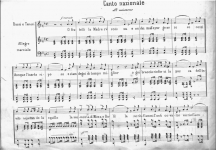 GAMBINI, Carlo Andrea  Canto nazionale. Poesia di Pietro Parodi, musica di A.C. Gambini. Genova, Presso G. Montaldi Neg.te di musica e alle Librerie Beuf, [1847/1848?]. - [3] p. 24x23 cm. C e pf. 2.T.IV.2 (5)