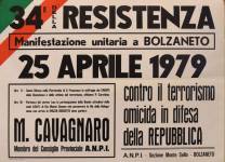 M.79.SA.94 Manifesti Associazionistici: 34° della Resistenza del 25 aprile 1979, conservato alla Biblioteca Universitaria di Genova